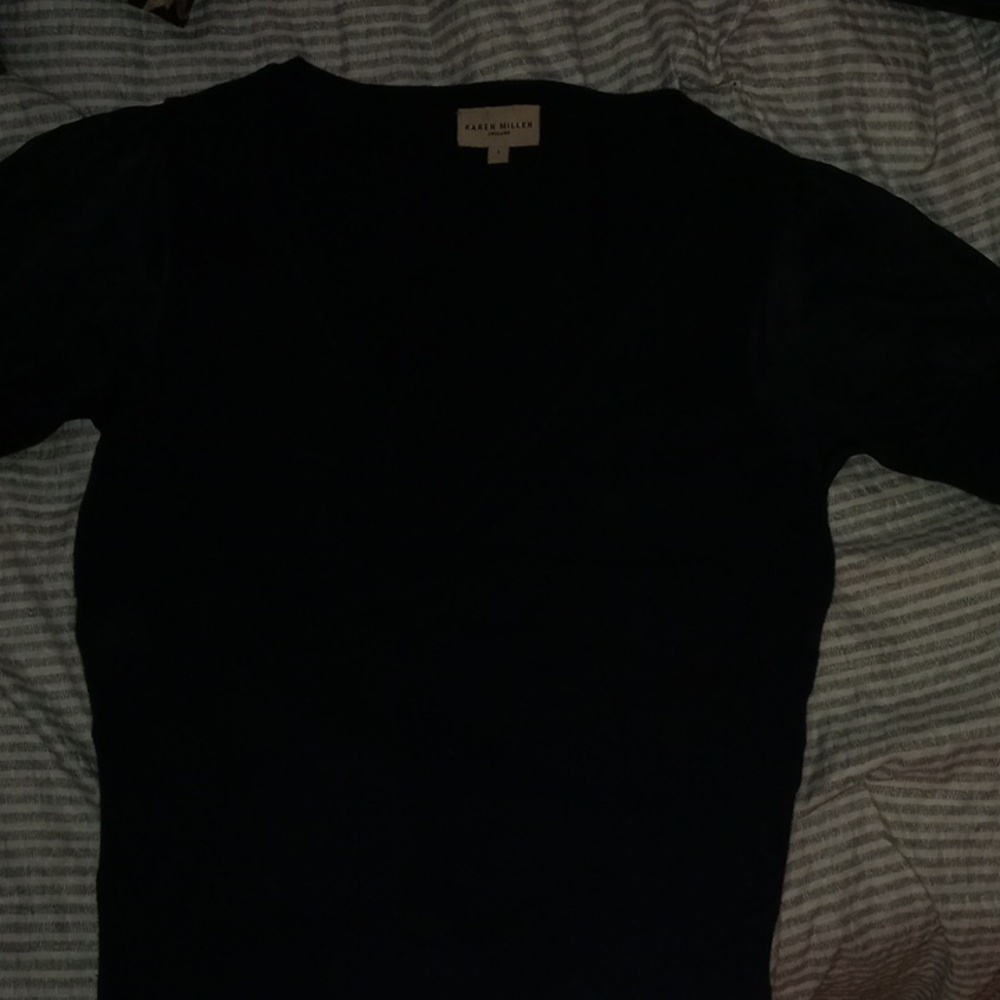 Karen Miller black blouse shirt sleeved shirt size small
